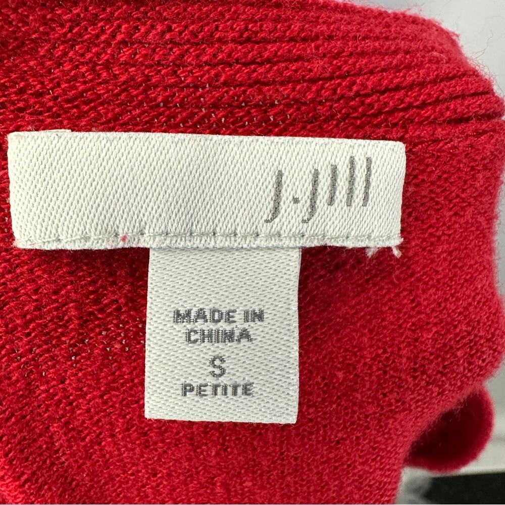 Red Crew Neck Sweater J. Jill Size Small Petite Cotton - Picture 5 of 7